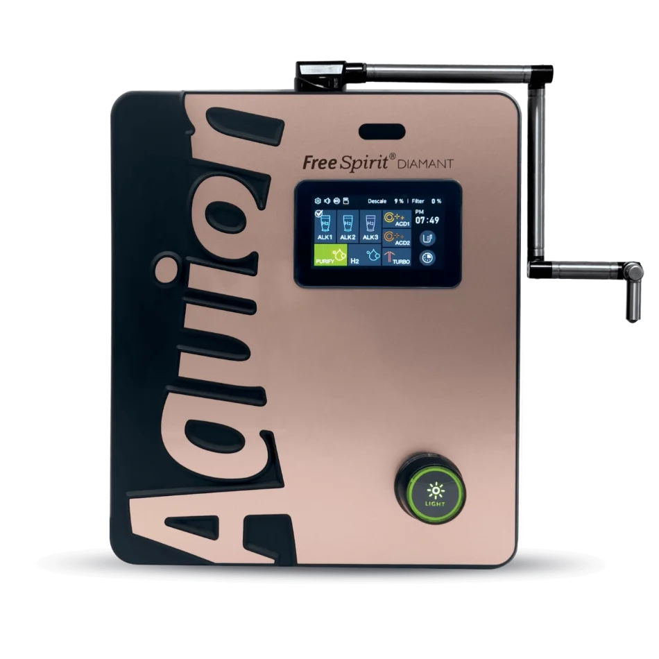 Aquion FreeSpirit DIAMANT Wasserionisierer in Roségold mit Auslaufarm
